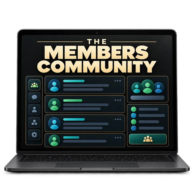 The Members Community laptop mockup