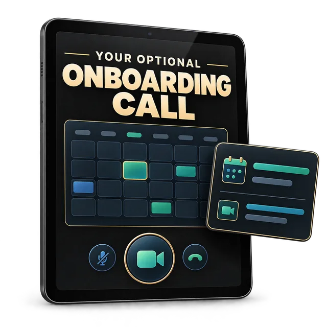 Optional onboarding call calendar mockup